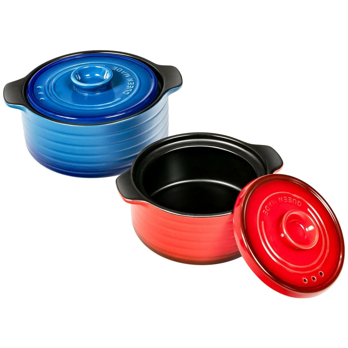 2 Pieces Ceramic Cookware Set with Lid and Insulated Handle from PriceLows™