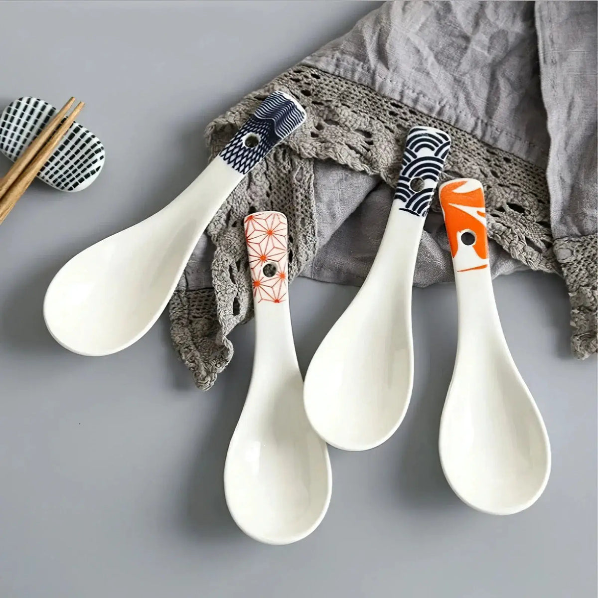 1Pcs Ceramic Spoon Multi-Function Glaze Porcelain Japanese Scoop Porridge Soup Spoon Tableware Restaurant Household Kitchenware from PriceLows™