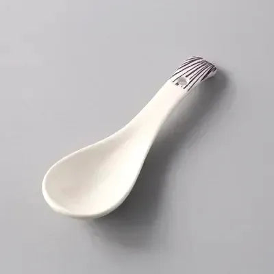 1Pcs Ceramic Spoon Multi-Function Glaze Porcelain Japanese Scoop Porridge Soup Spoon Tableware Restaurant Household Kitchenware from PriceLows™