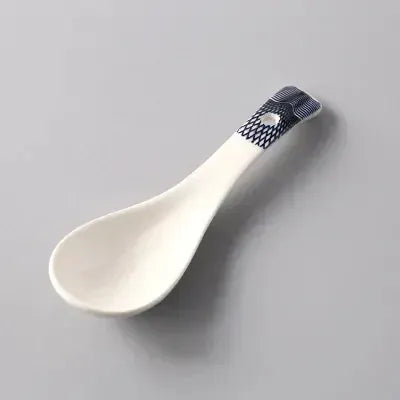 1Pcs Ceramic Spoon Multi-Function Glaze Porcelain Japanese Scoop Porridge Soup Spoon Tableware Restaurant Household Kitchenware from PriceLows™