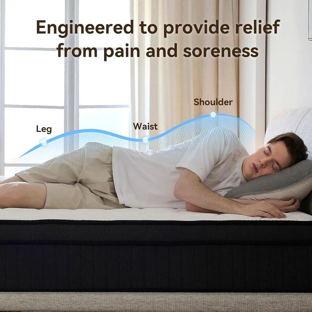 CertiPUR-US Certified 10 Inch Queen Hybrid Memory Foam Mattress from PriceLows™