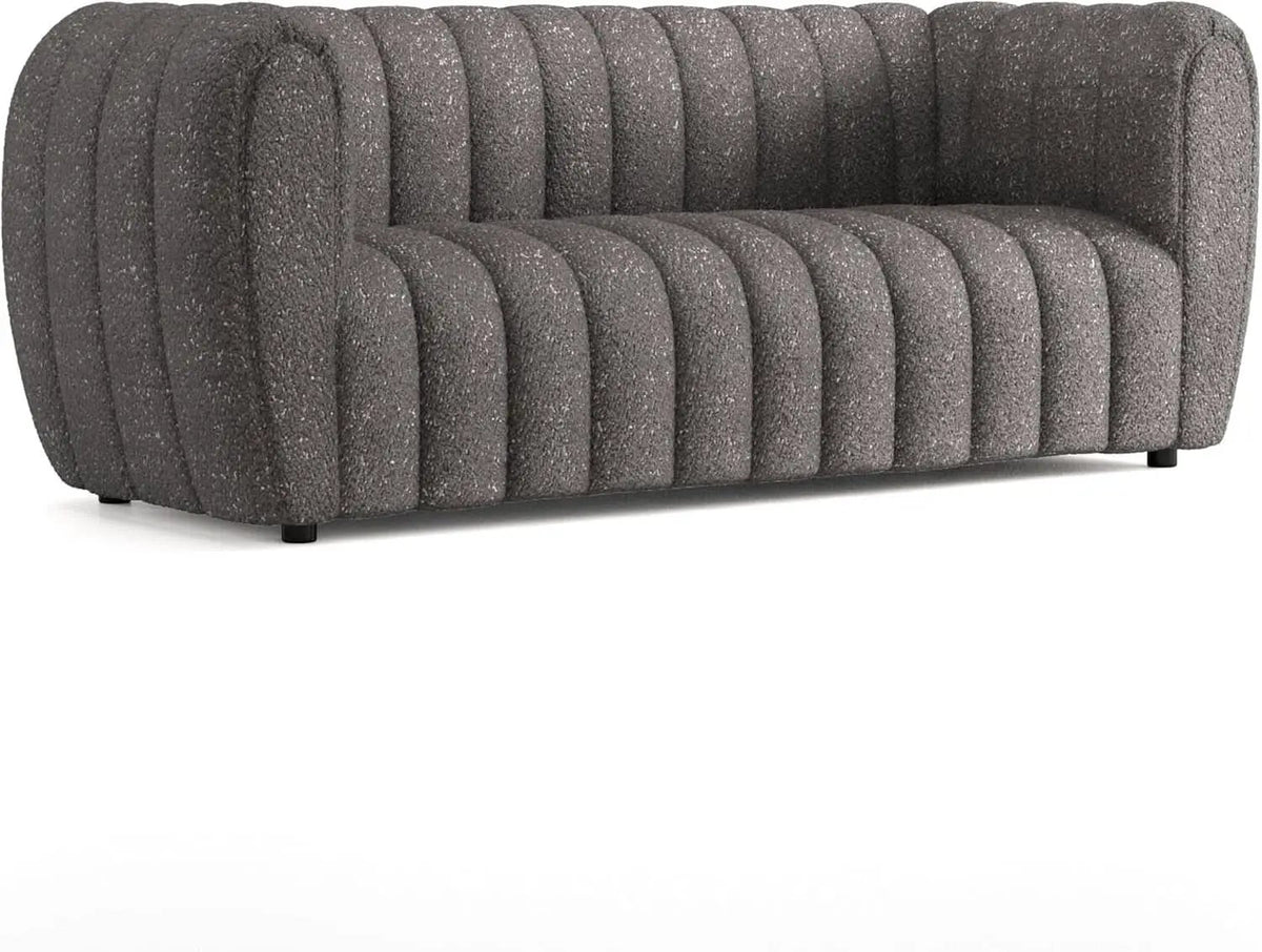 Charcoal Gray Vertical Channel Tufted 3 Piece Sofa Set from PriceLows™