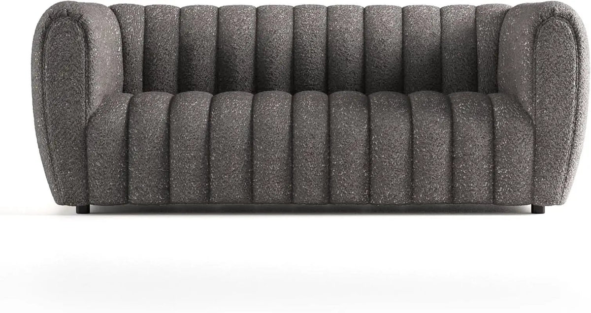 Charcoal Gray Vertical Channel Tufted 3 Piece Sofa Set from PriceLows™