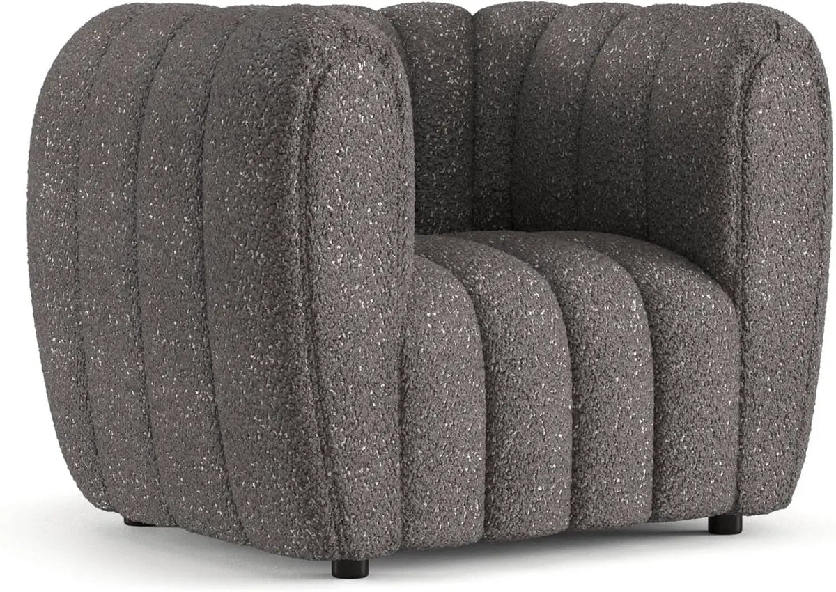 Charcoal Gray Vertical Channel Tufted 3 Piece Sofa Set from PriceLows™