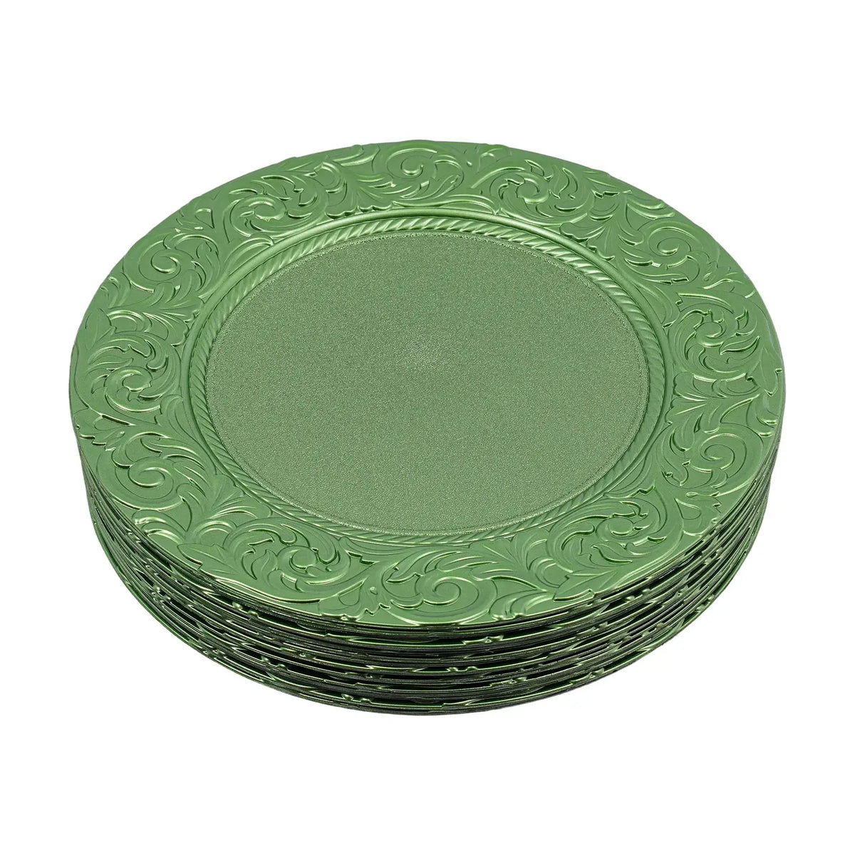 Charger Plates 100-Piece Set Round Reusable Serving Plates Gold Black Silver Green for Wedding Banquet Party Decor from PriceLows™