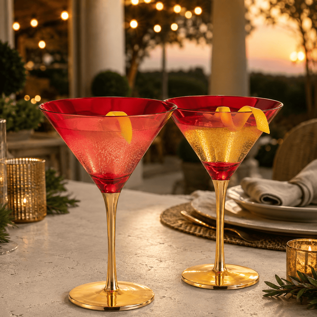 Deco Martini Cocktail Glassware | 8 oz | Set of 2 | Entertaining