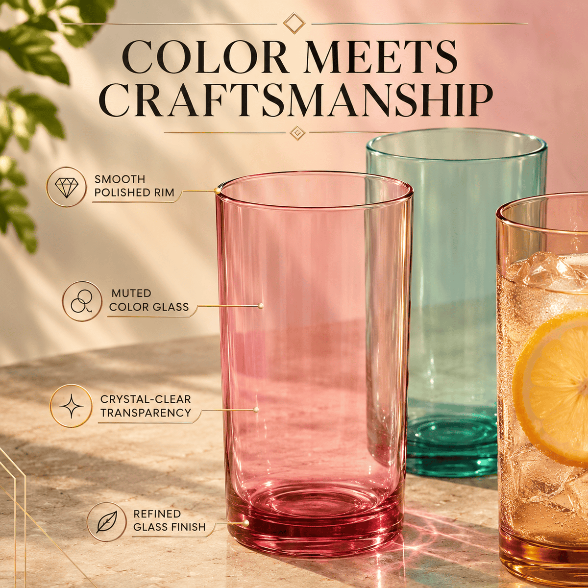 Eze Acrylic Highball Glassware | 16 oz | Set of 8 | Acrylic
