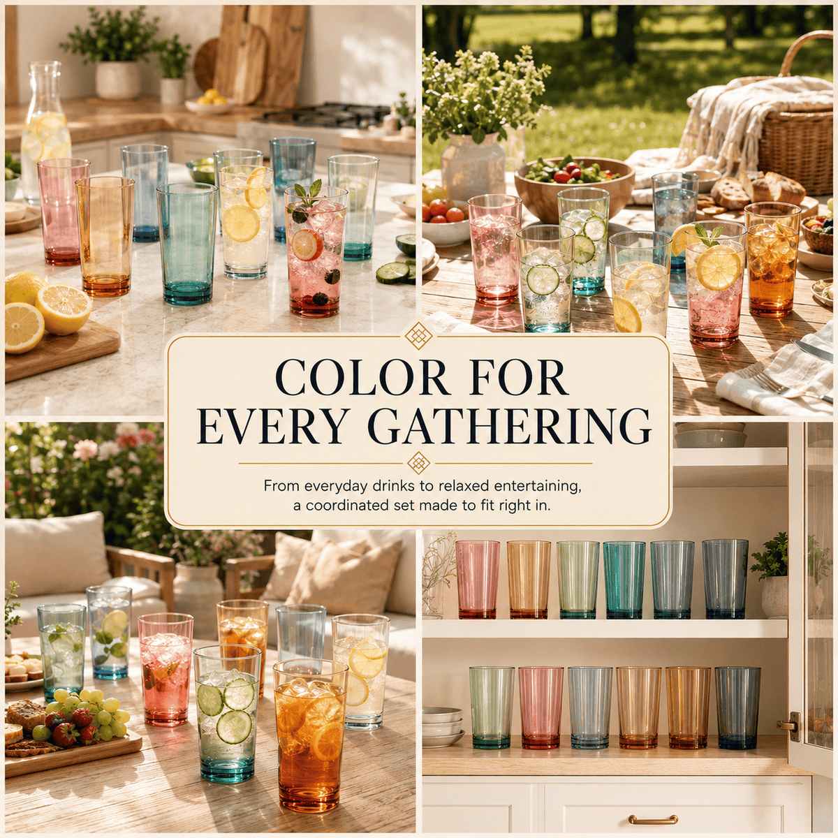 Eze Acrylic Highball Glassware | 16 oz | Set of 8 | Acrylic