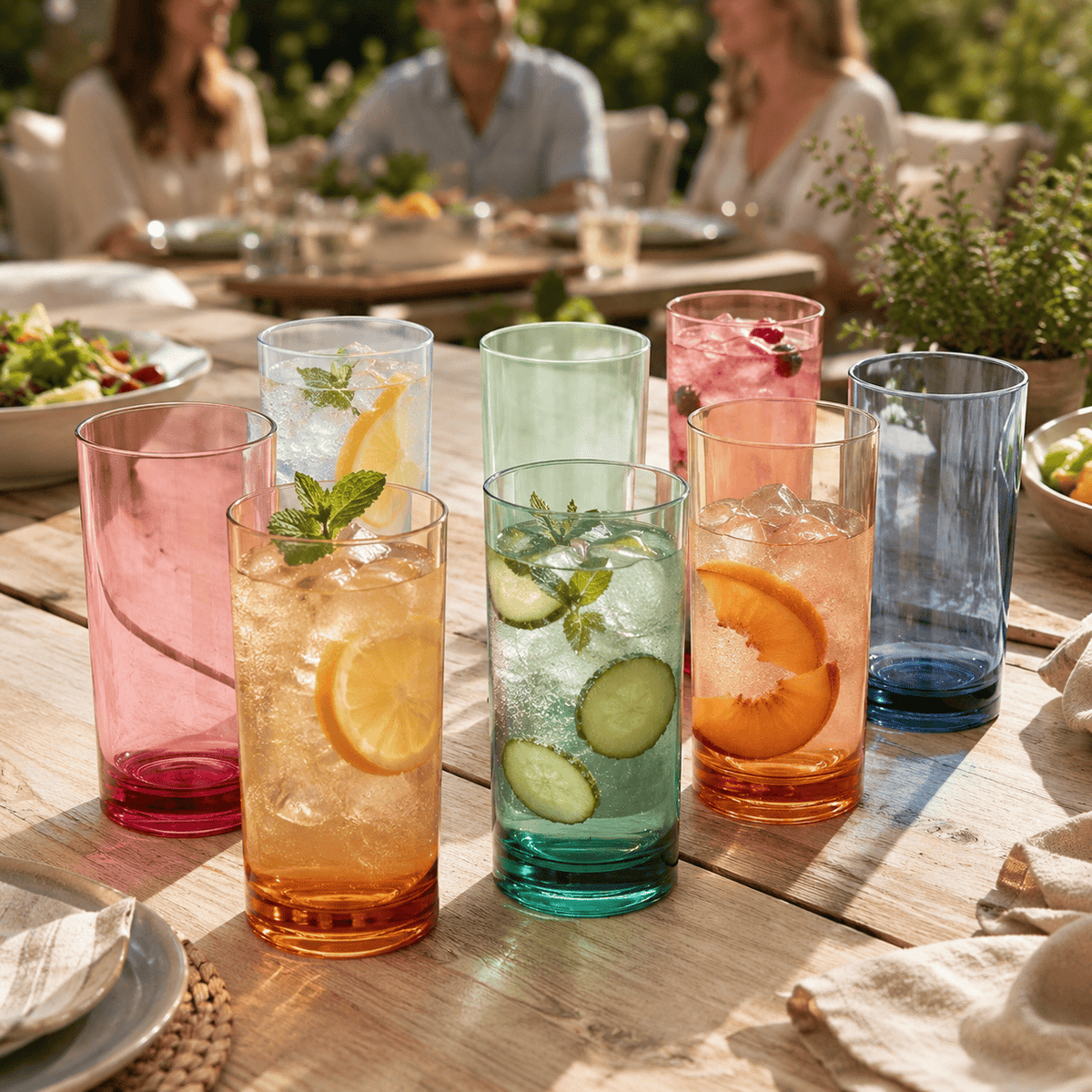 Eze Acrylic Highball Glassware | 16 oz | Set of 8 | Acrylic
