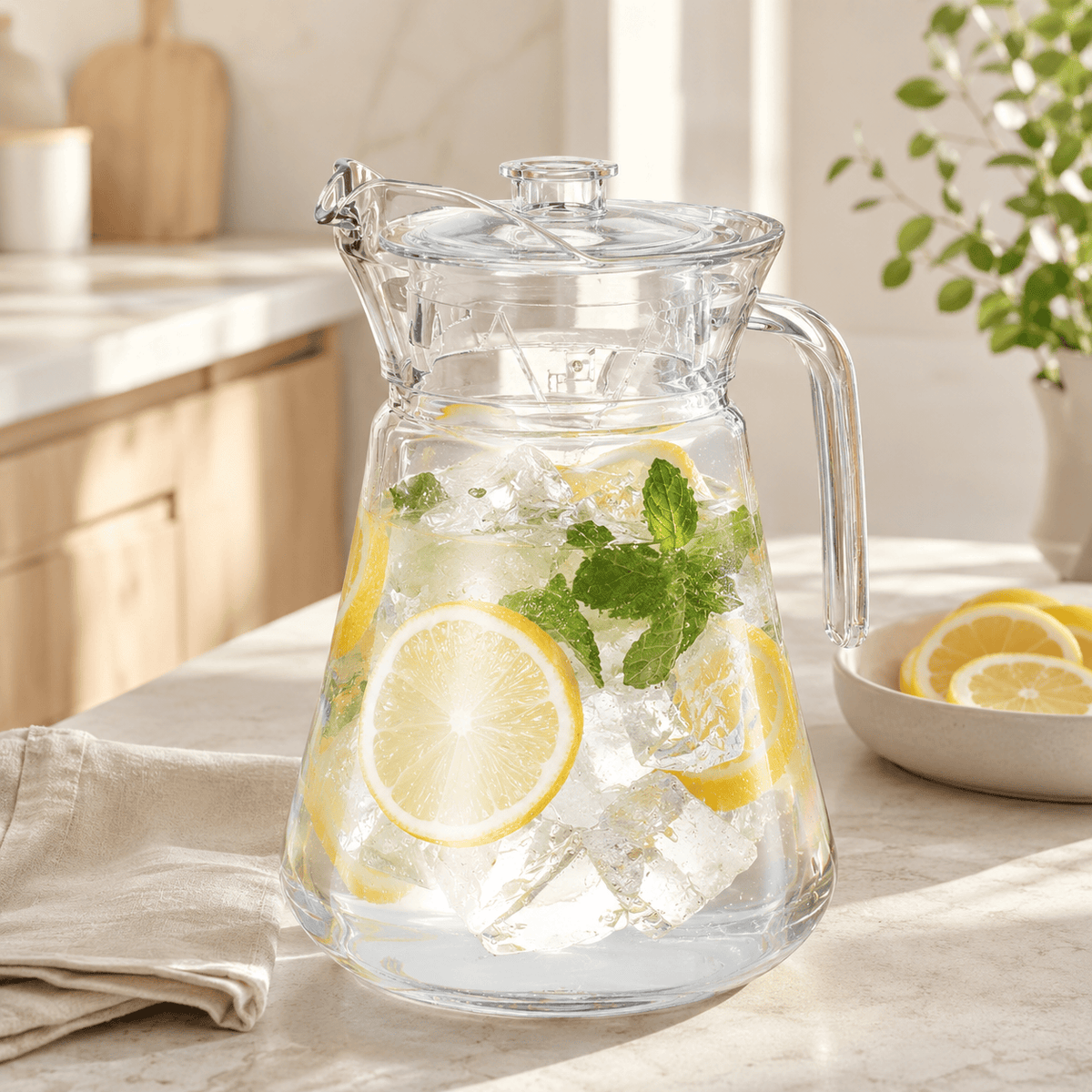 Barcelona Acrylic Pitcher with Lid | 49 oz | Acrylic | Entertaining