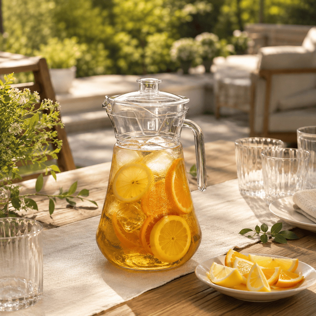 Barcelona Acrylic Pitcher with Lid | 49 oz | Acrylic | Entertaining