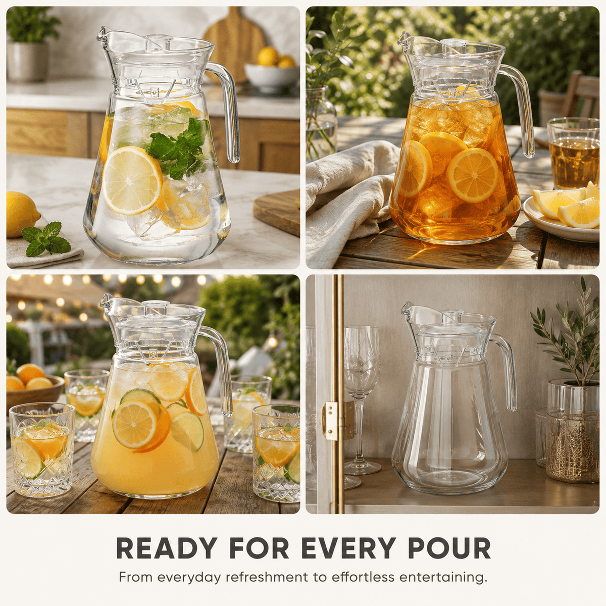 Barcelona Acrylic Pitcher with Lid | 49 oz | Acrylic | Entertaining