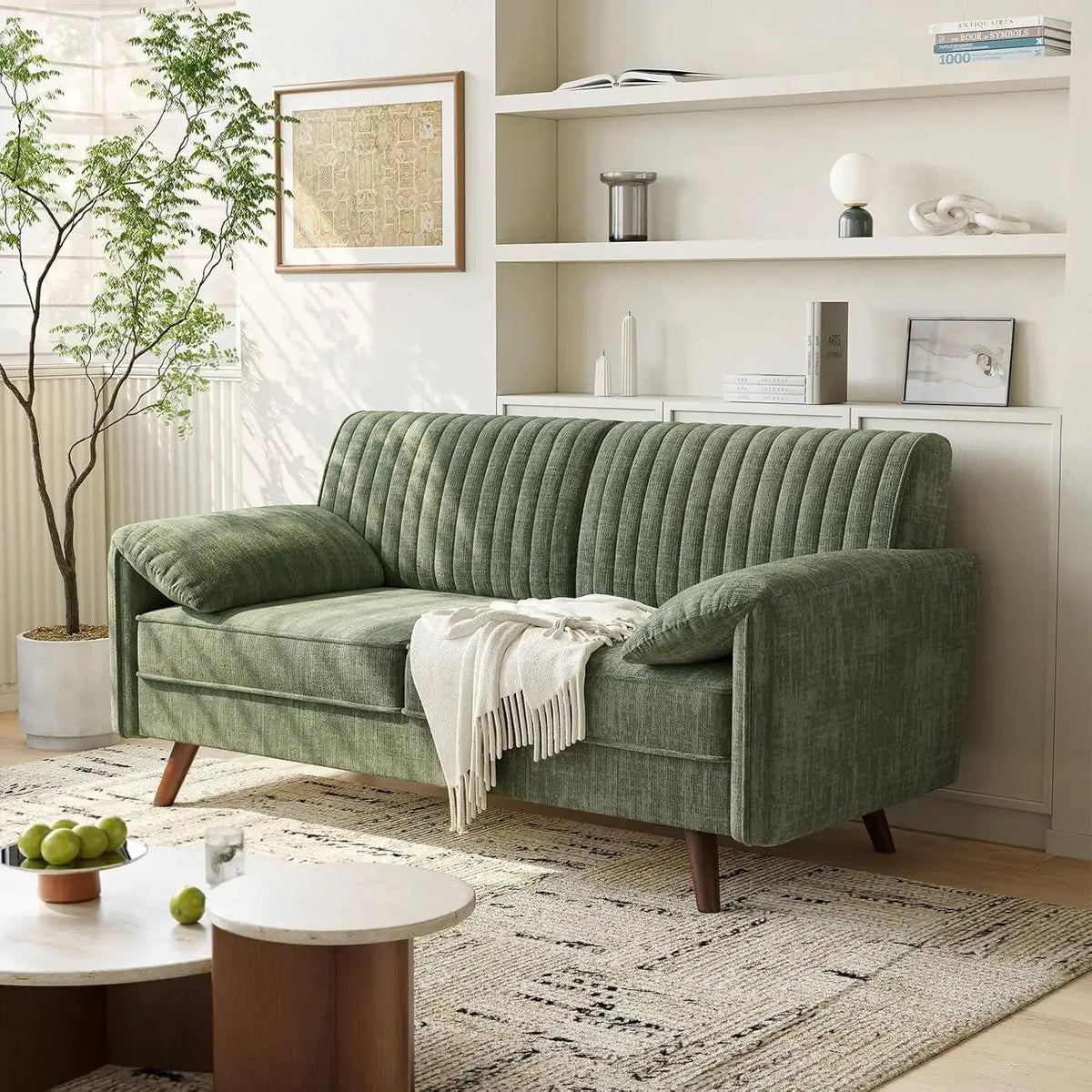 Chenille Loveseat Sofa | 64.5 Inch Length | Deep Seat Arms | Customized from PriceLows™