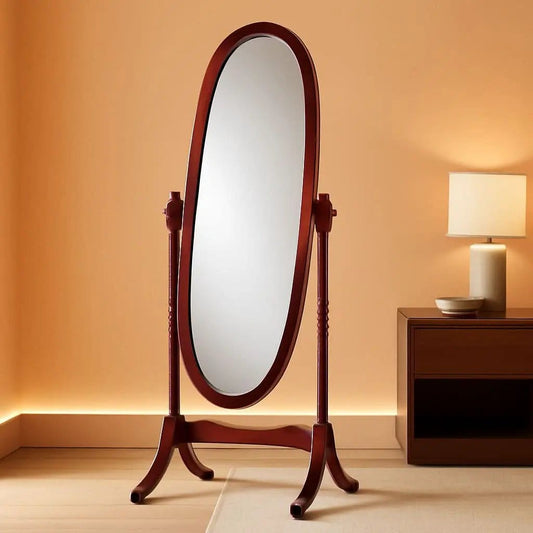 Cherry Finish Cheval Floor Mirror With Tilting Feature from PriceLows™