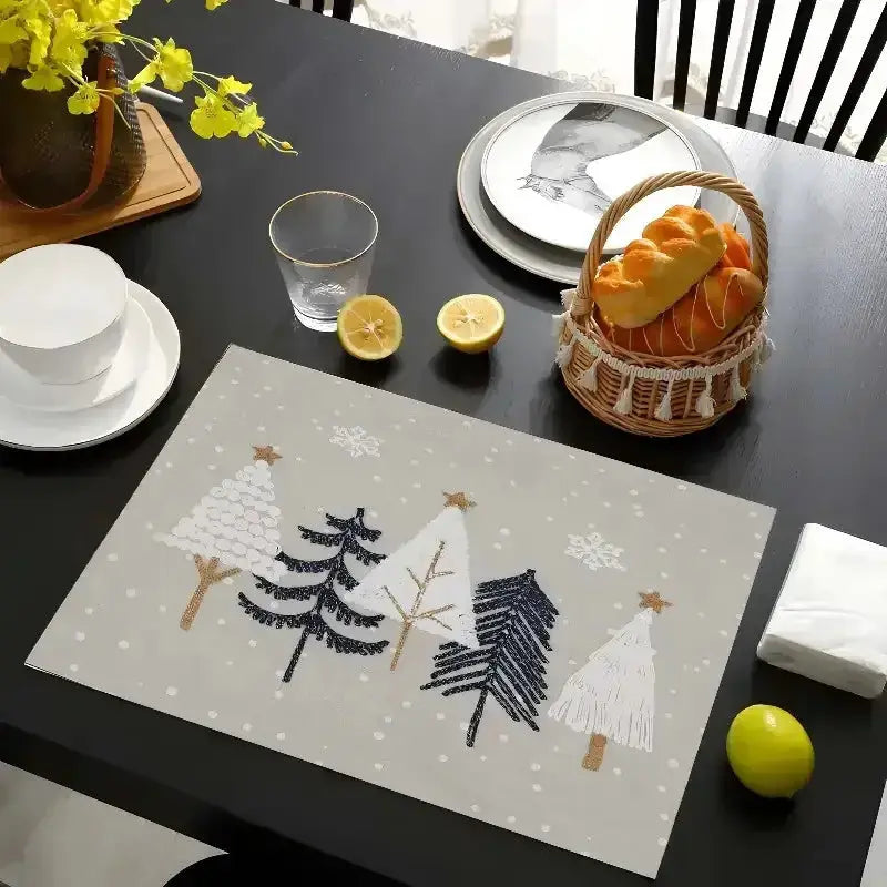 Christmas Placemats | Heat Resistant Linen | PriceLows™