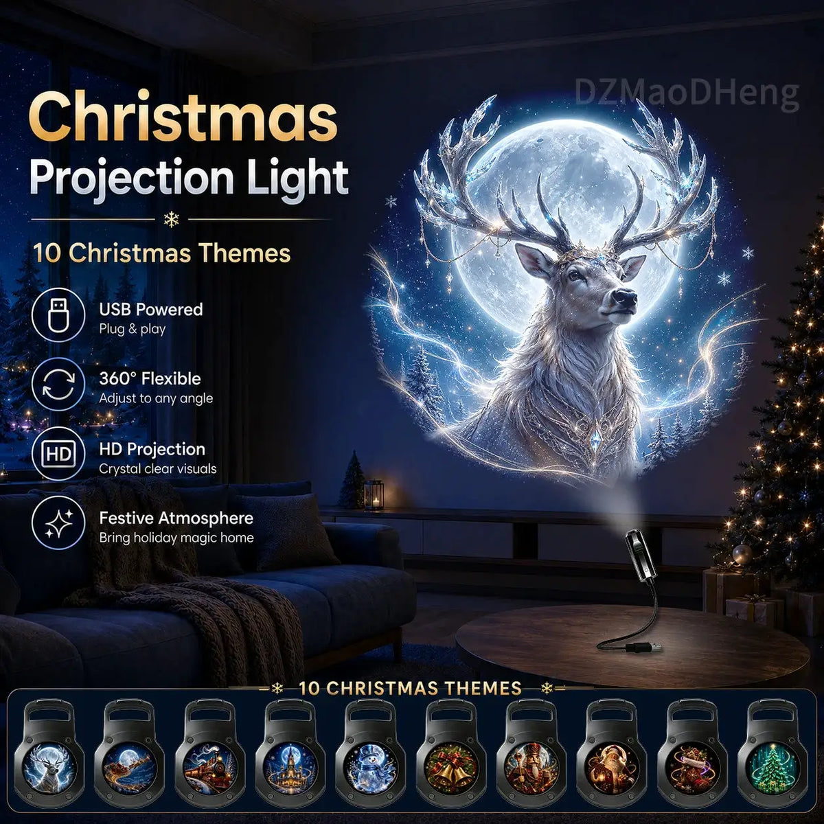 Christmas Projection Lamp | USB Powered | PriceLows™