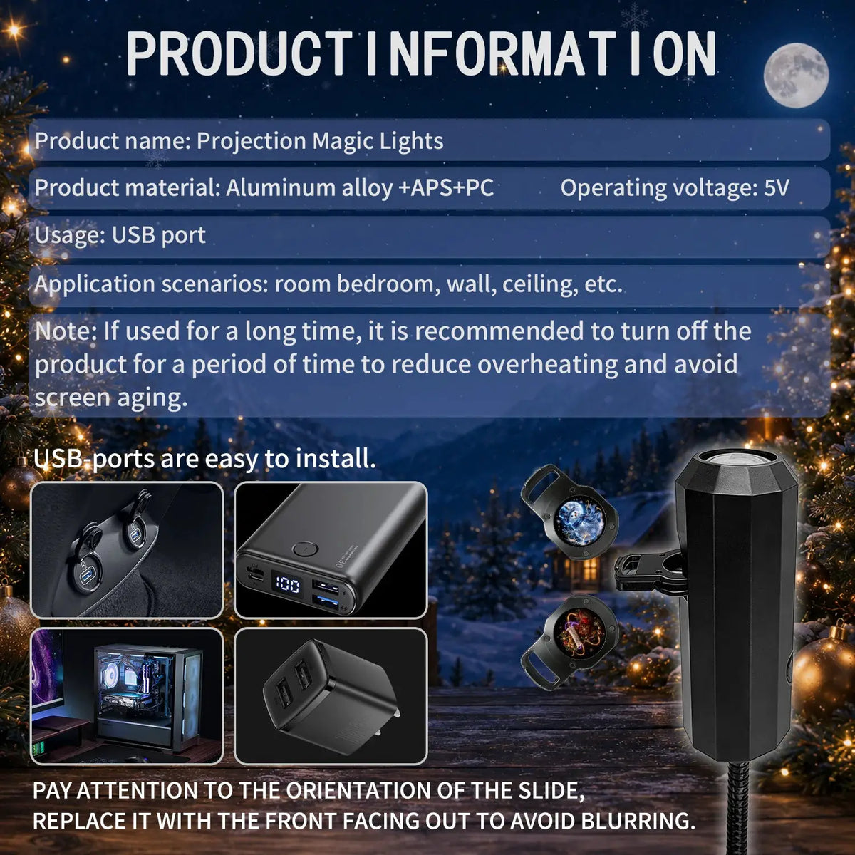 Christmas Projection Lamp | USB Powered | PriceLows™