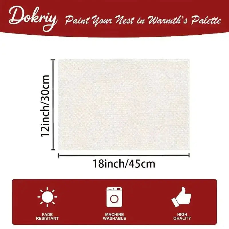 Christmas Reindeer Placemats | Linen Heat Resistant | PriceLows™