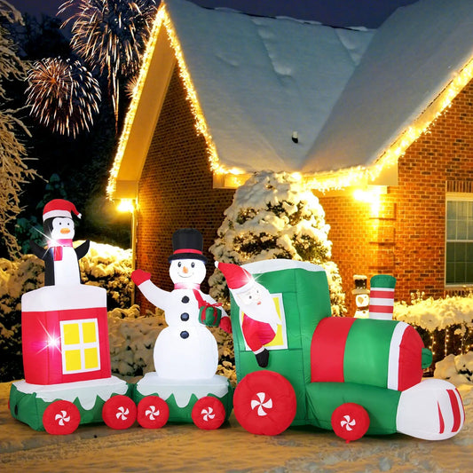 Christmas Train Inflatable | Holiday Yard Decor | PriceLows™