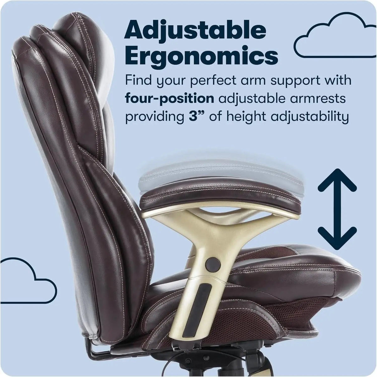 Claremont Ergonomic Office Chair Lumbar Support Chestnut from PriceLows™
