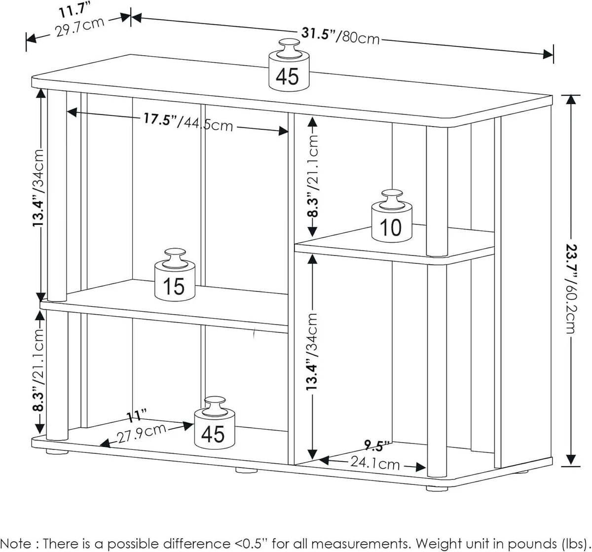 Classic TV Stand For 40 Inch TVs Amber Pine Black Storage from PriceLows™