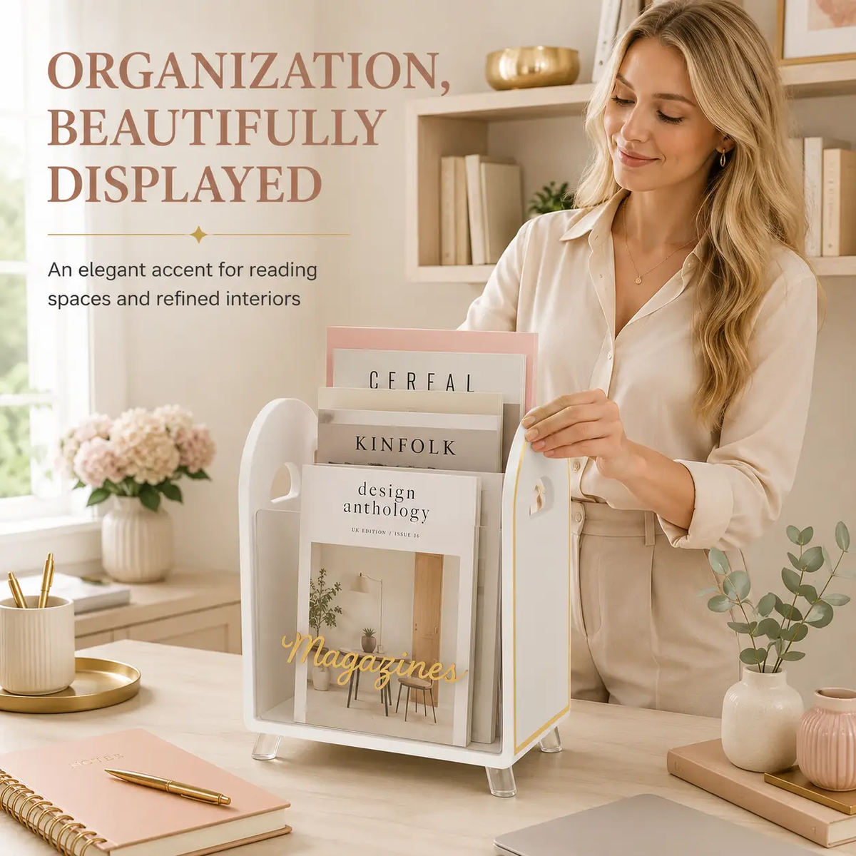 Clear Acrylic Magazine Holder Desk Organizer Durable