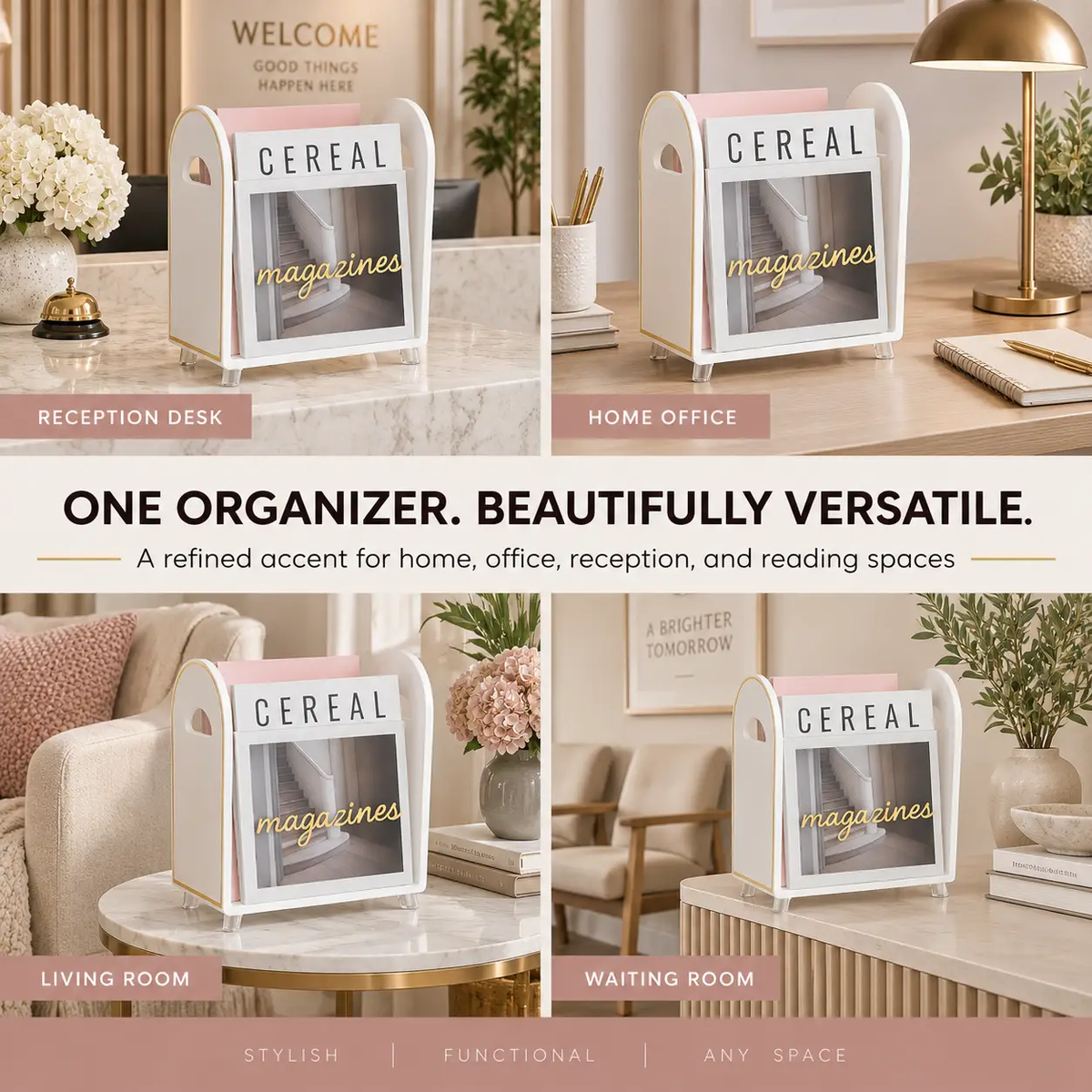 Clear Acrylic Magazine Holder Desk Organizer Durable