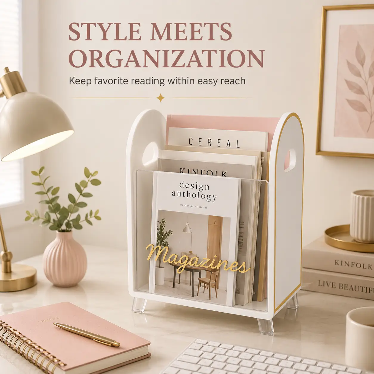 Clear Acrylic Magazine Holder Desk Organizer Durable