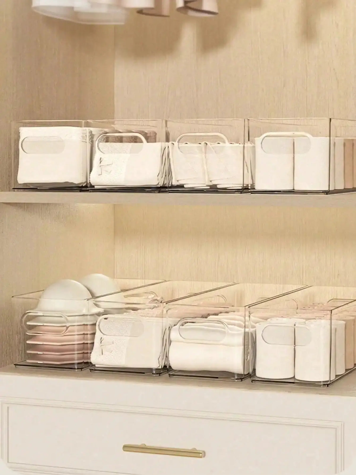 7pcs Transparent Desktop Storage Box Home Underwear Bra Socks Cosmetic Phone Case Refrigerator Drawer Organizer, Clear Acrylic Container Set For Bedroom Closet Bathroom Kitchen Organization, Stackable Multipurpose Storage Sol from PriceLows™