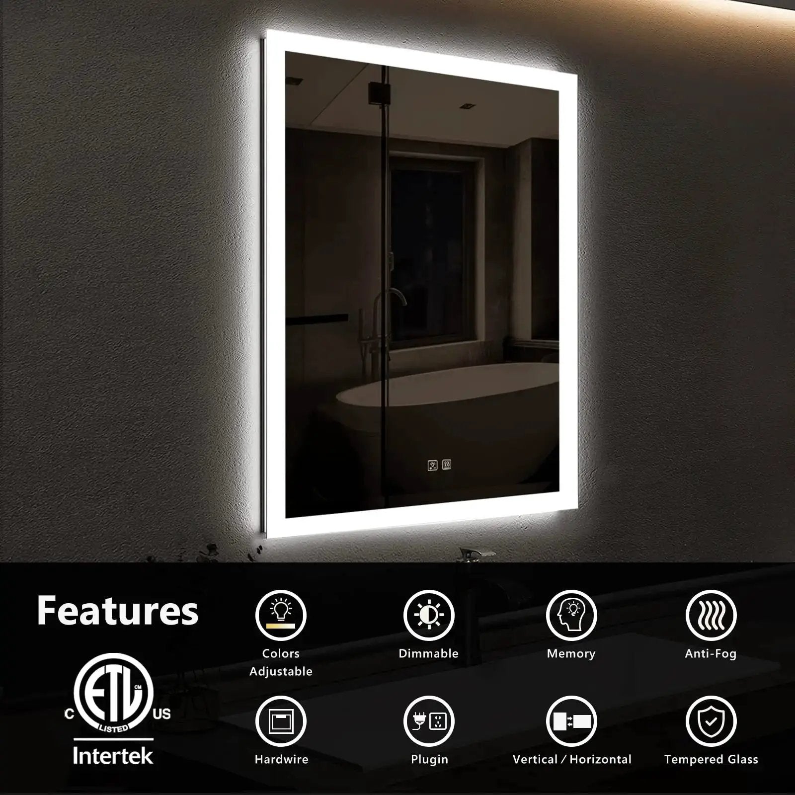 Compact Edge Glow LED Bathroom Mirror from PriceLows™