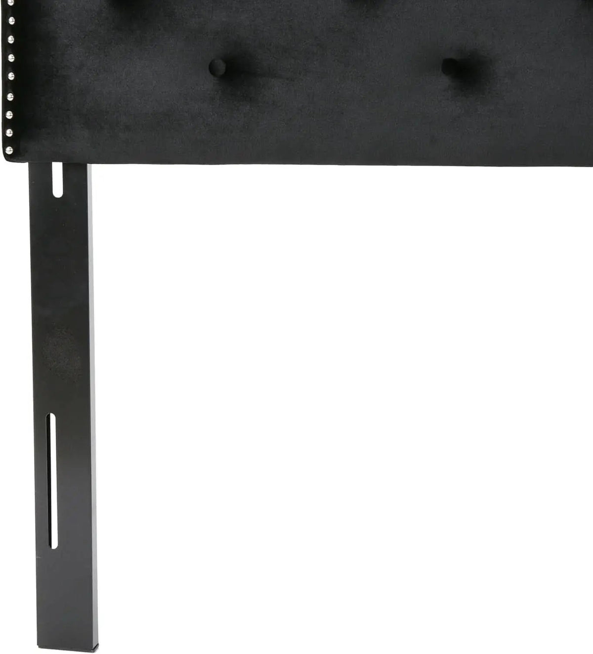 Contemporary Black Velvet Headboard with Button Tufted Design from PriceLows™