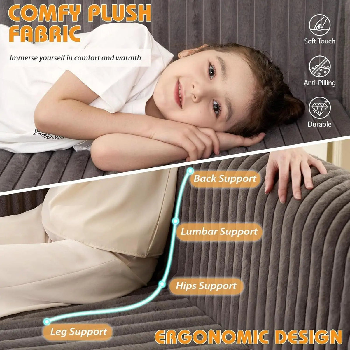Convertible Folding Sofa Bed Comfy Multi-Functional Lounge Chair from PriceLows™