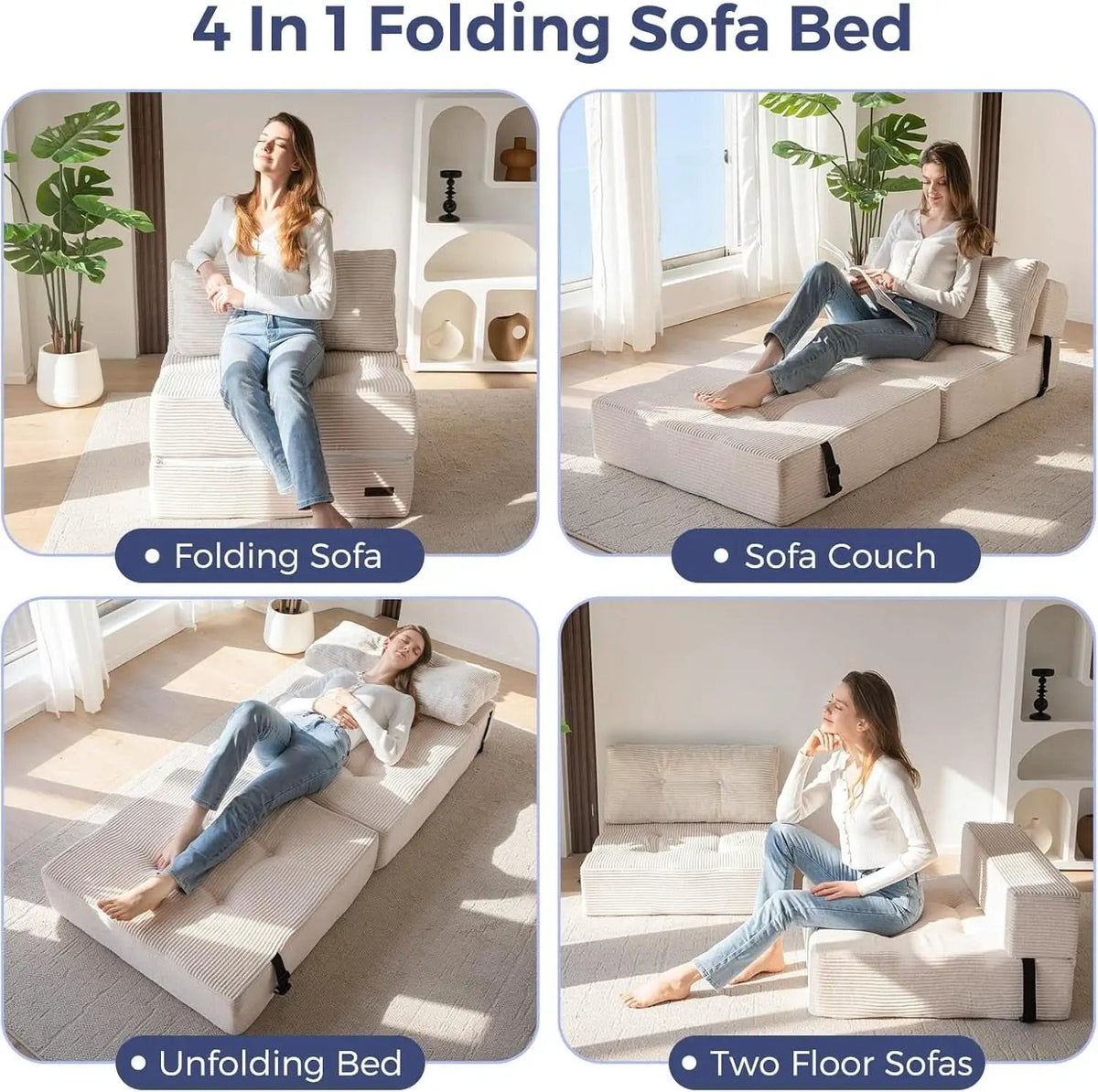 Convertible Folding Sofa Bed with High-Density Foam from PriceLows™