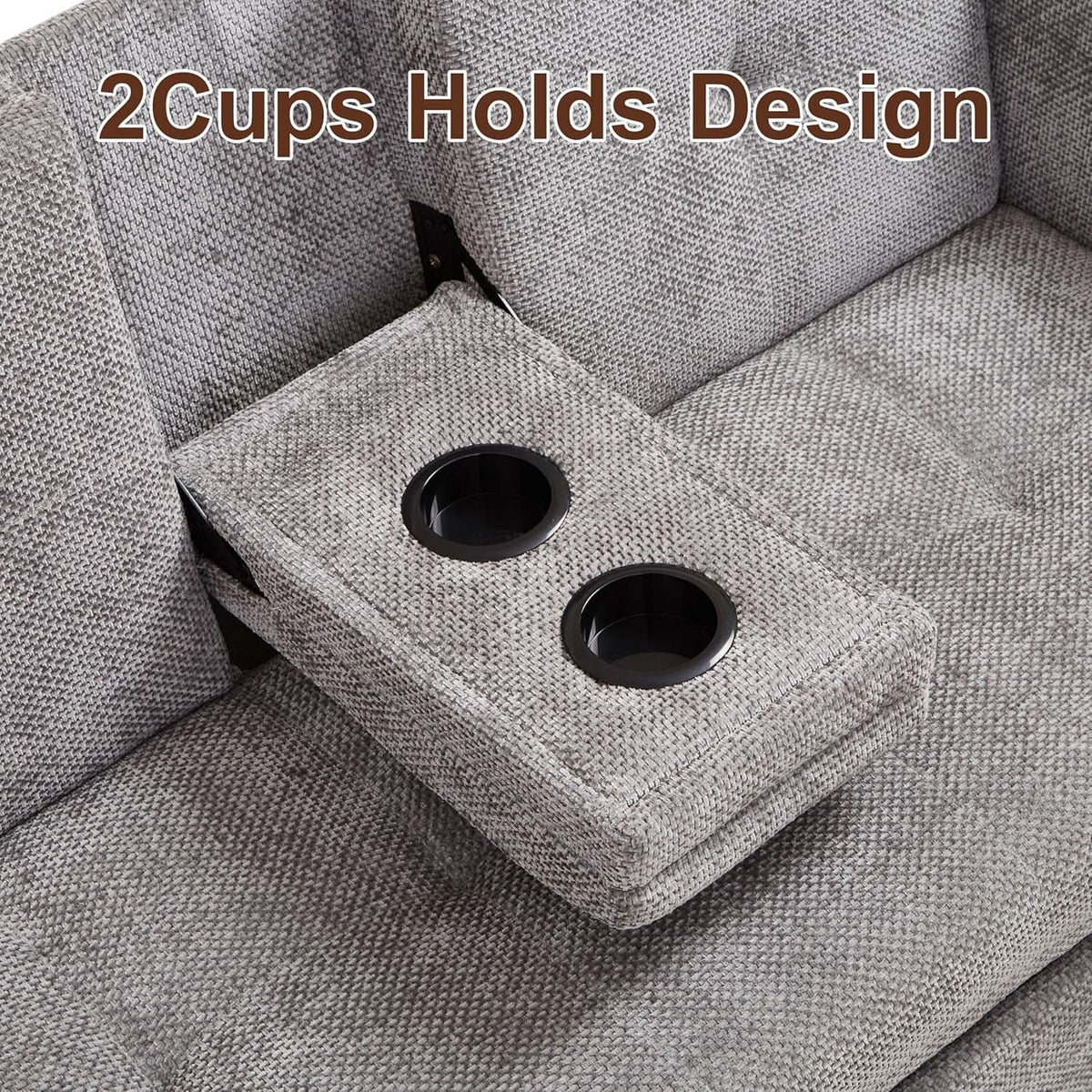 57 Inch Convertible Sofa Bed With USB Charging Ports Grey from PriceLows™