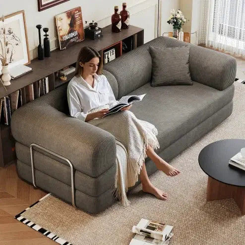 Convertible Sofa Bed | Genuine Leather | Metal Frame | Apartment Use from PriceLows™