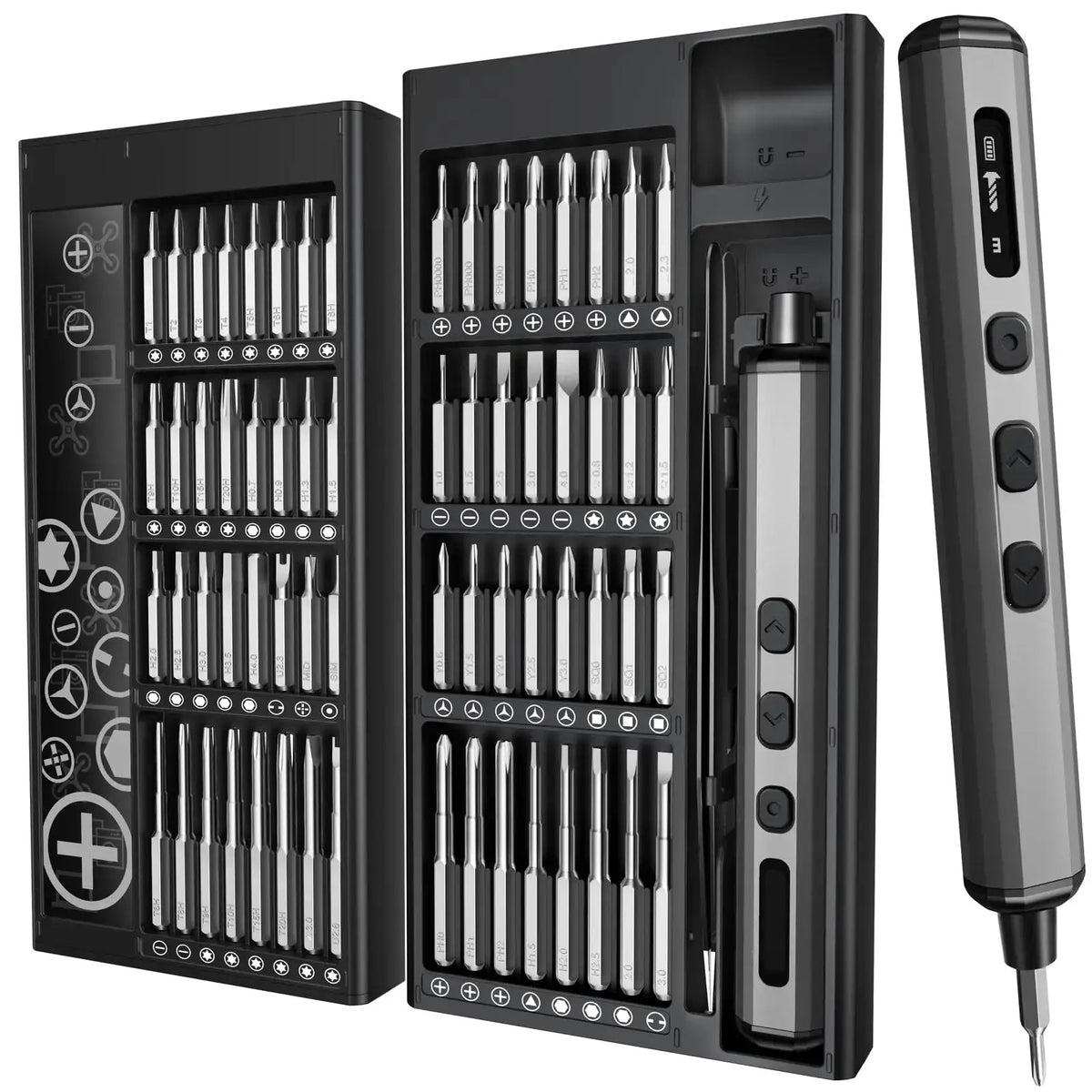 68 in 1 Mini Electric Screwdriver Set with 64 Magnetic Bits 5 Torque Settings Cordless Precision Screwdriver Kit Power Tool Set from PriceLows™