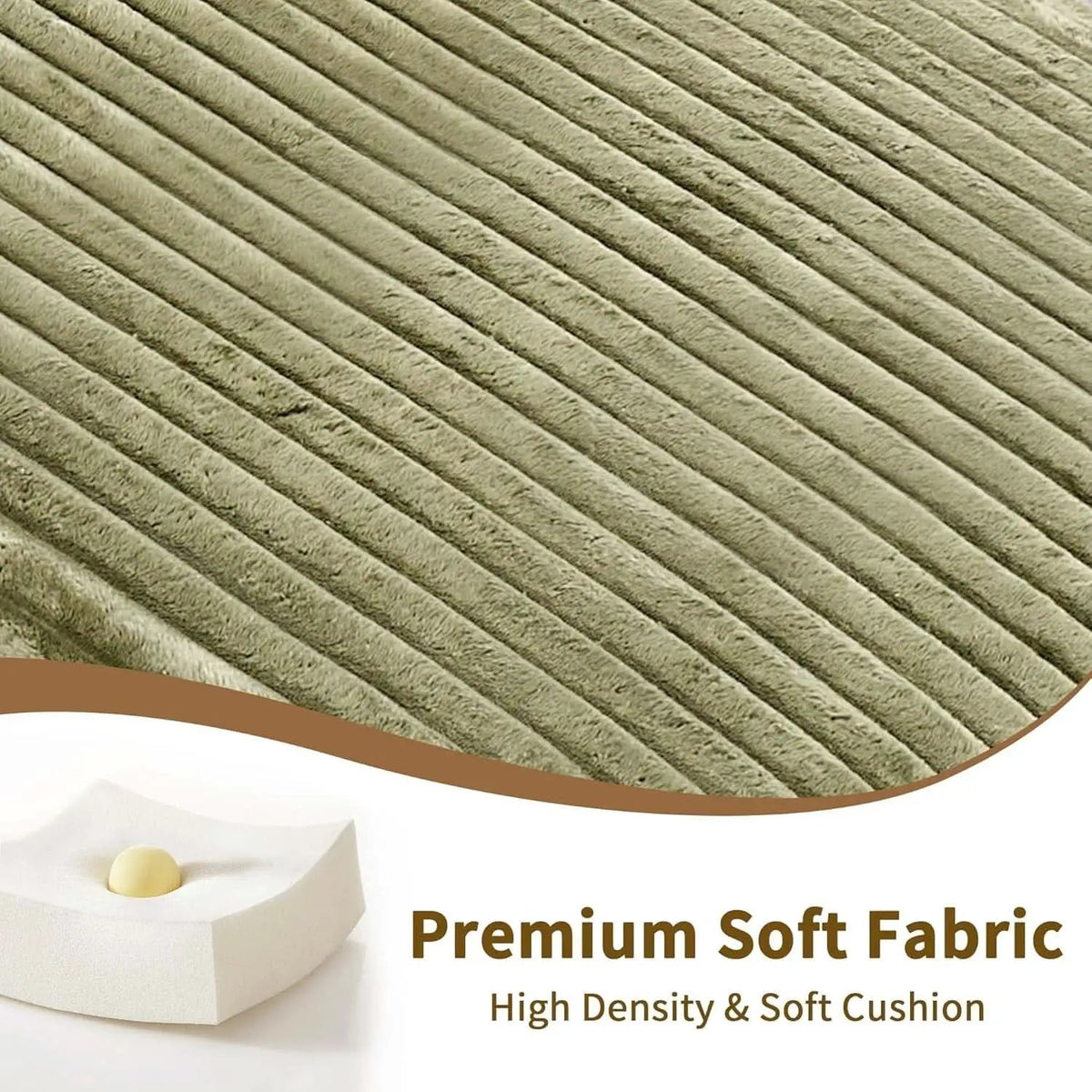 Corduroy Convertible Sofa Bed With Forest Green Fabric from PriceLows™