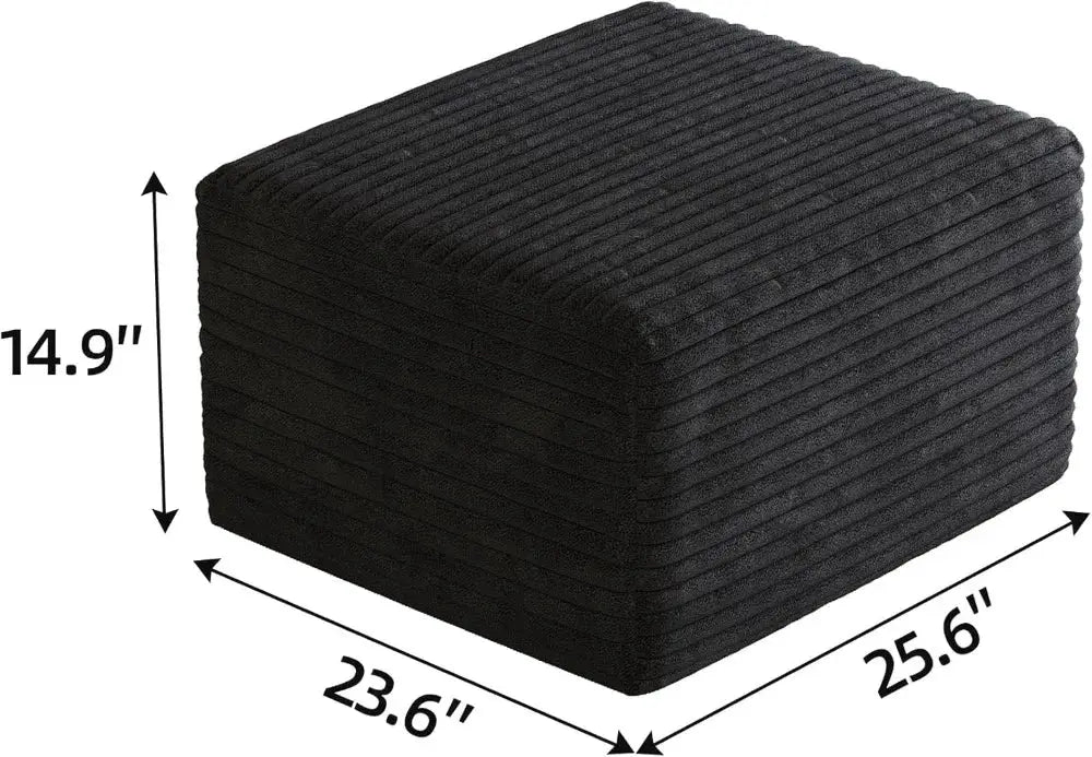 25.6" Corduroy Ottoman Foot Rest, Plush Memory Foam Couch Ottomans, Boneless Compressed Sofa in a Box for Living Room, No Assembly Required from PriceLows™