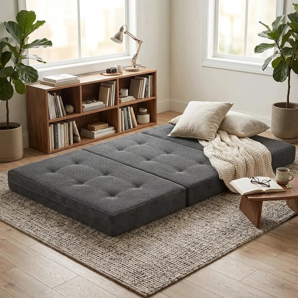 Corduroy Sofa Bed | Single 3-Position Foldable | PriceLows™