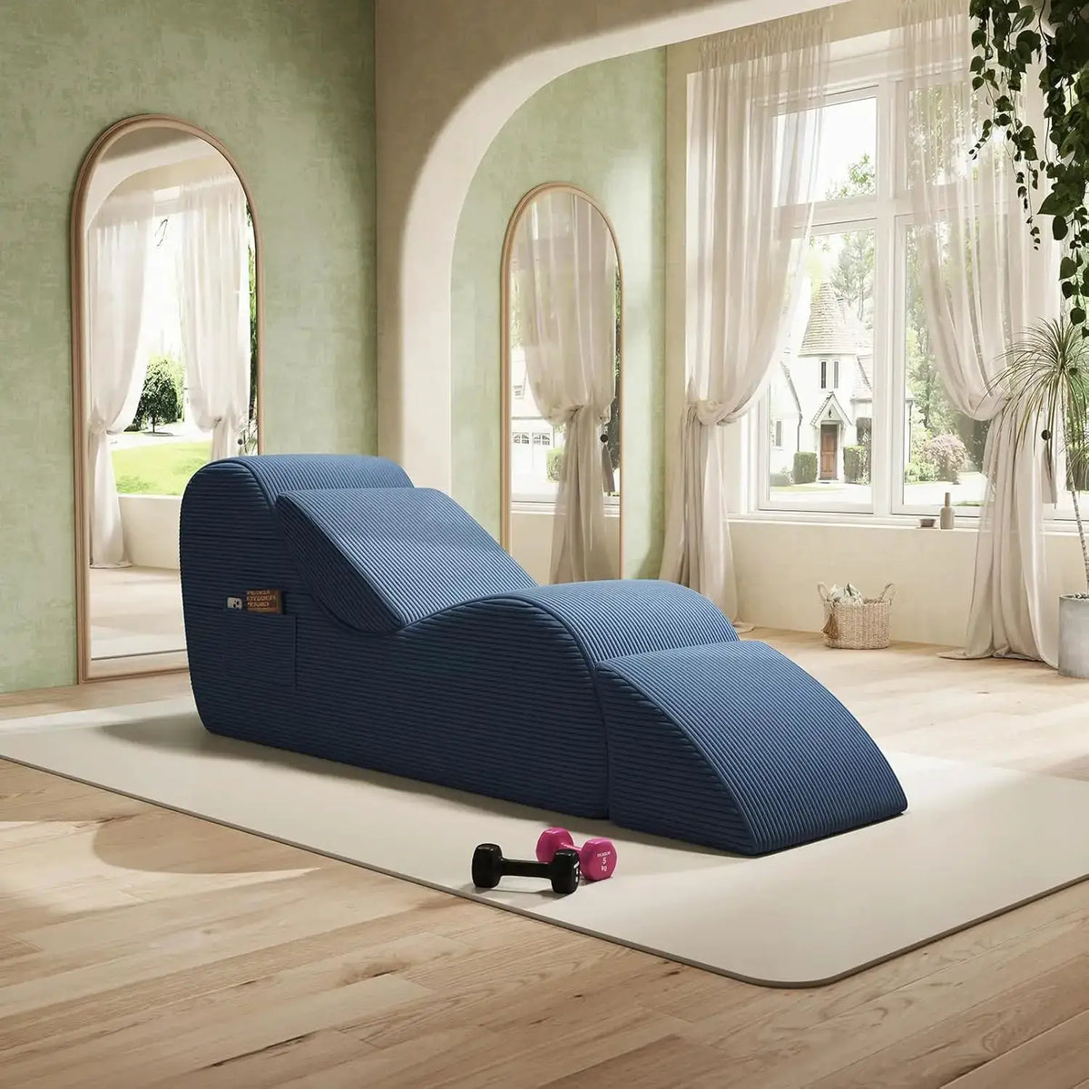 Corduroy Yoga Sofa | All Sponge Filled | Side Pocket | One Size from PriceLows™