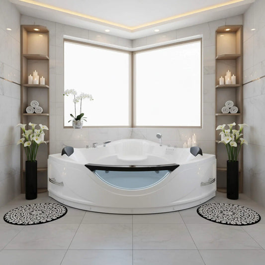 Corner Whirlpool Bathtub | 59 Inch 2 Person | PriceLows™
