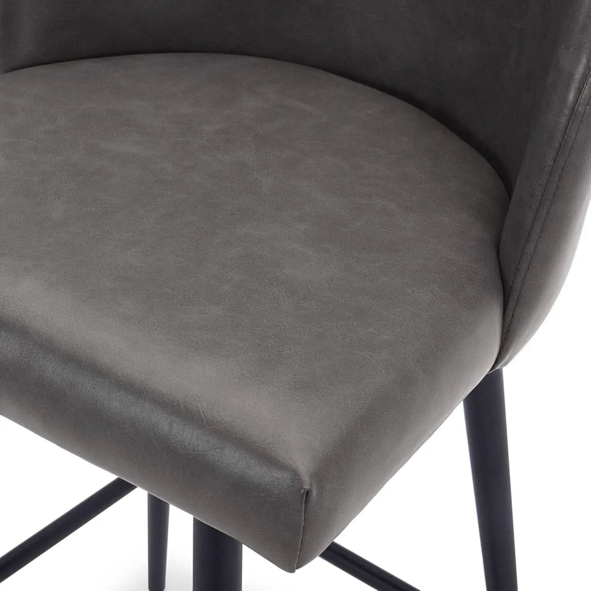 Counter Height Bar Stools Set of 3 26in Grey Faux Leather from PriceLows™