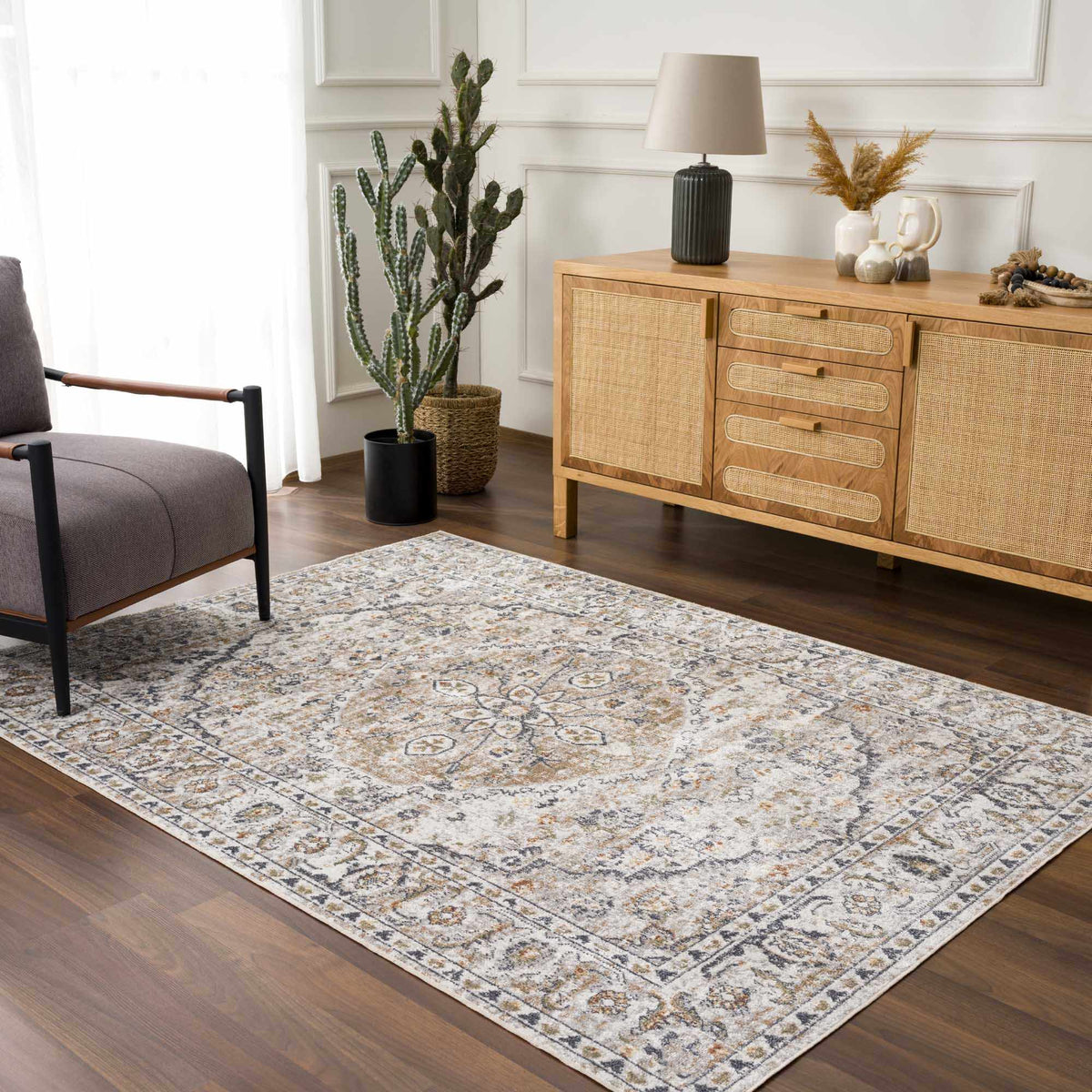 Cream Hiti Washable area rug from PriceLows™