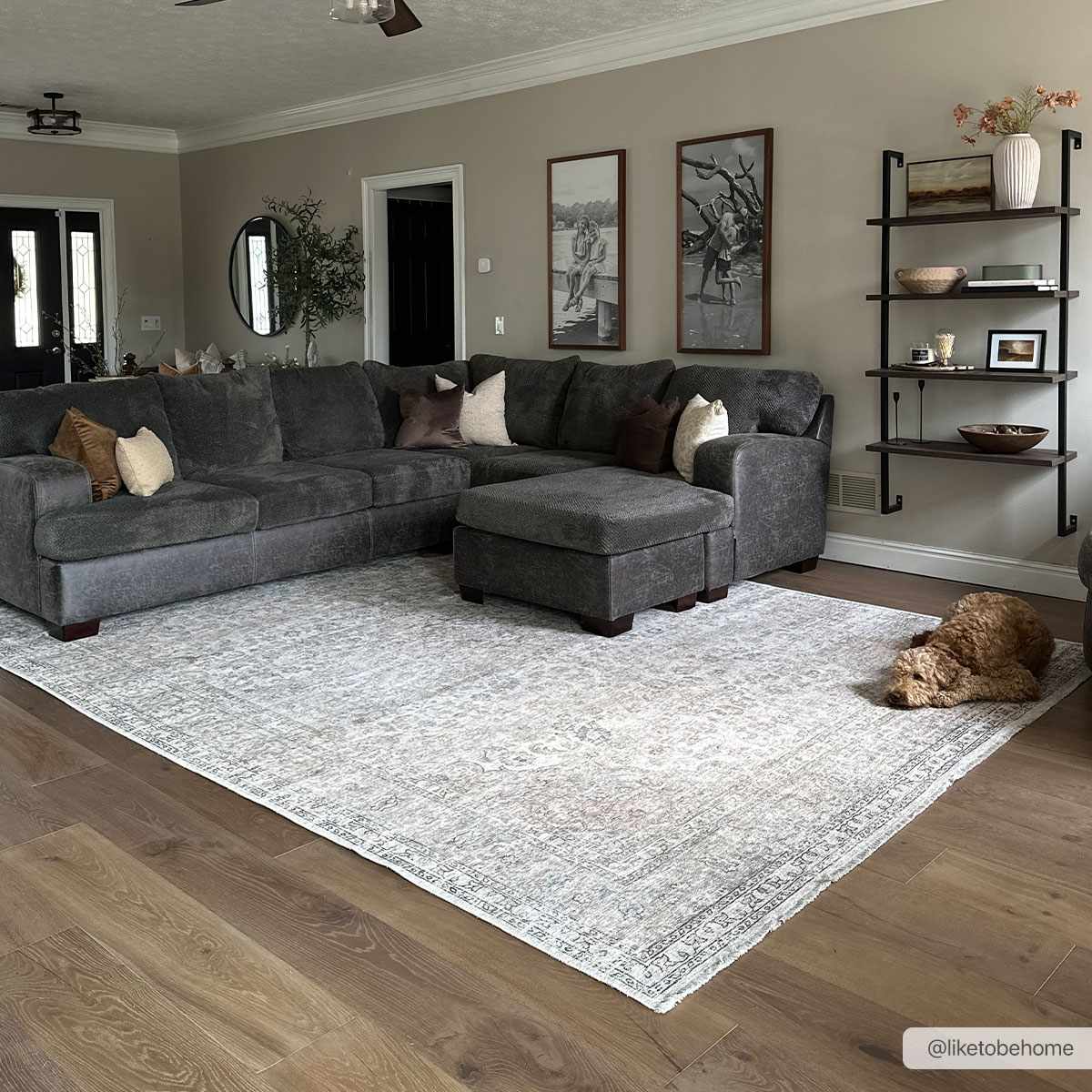 Cream Holi-2301 Washable Area Rug from PriceLows™