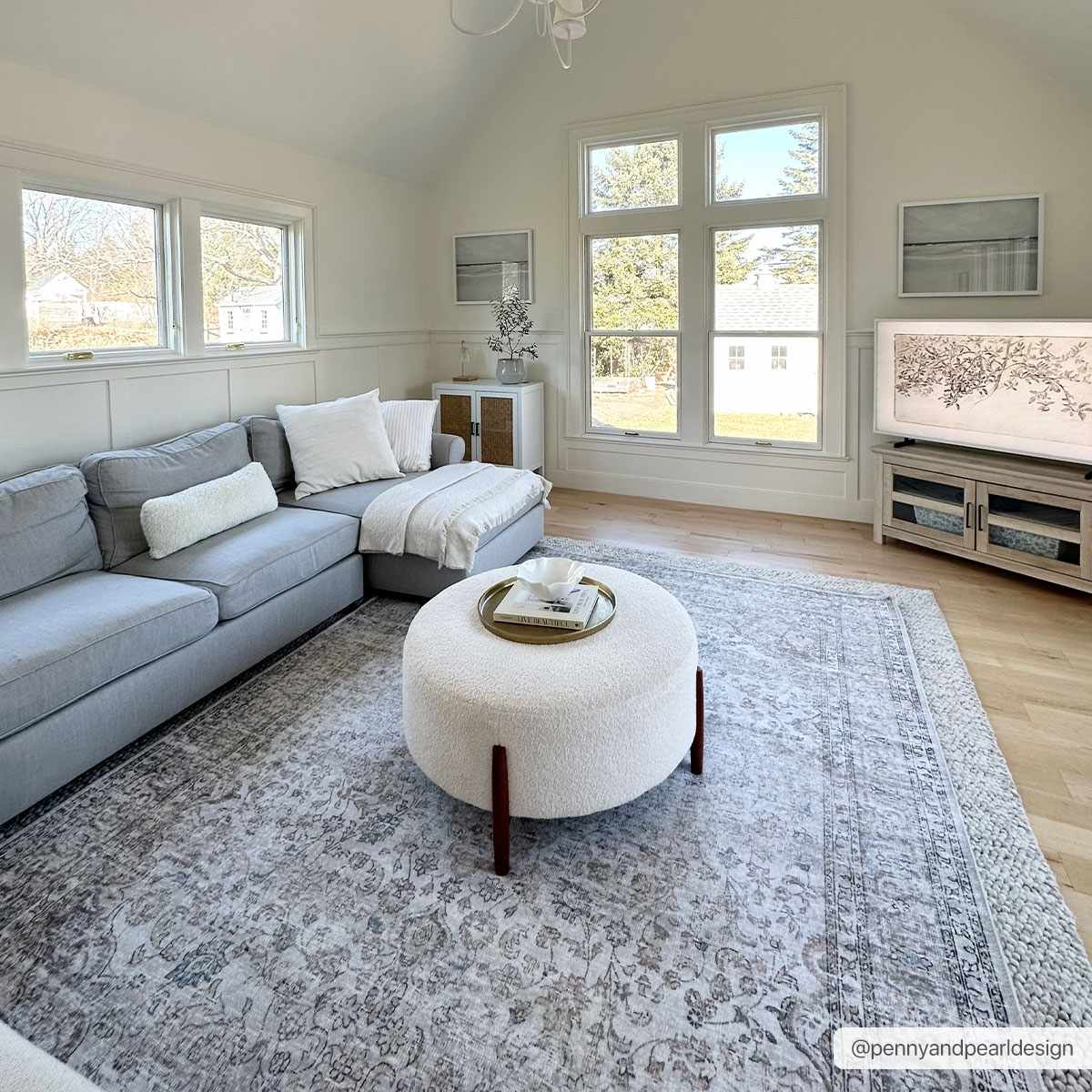 Cream Holi-2301 Washable Area Rug from PriceLows™