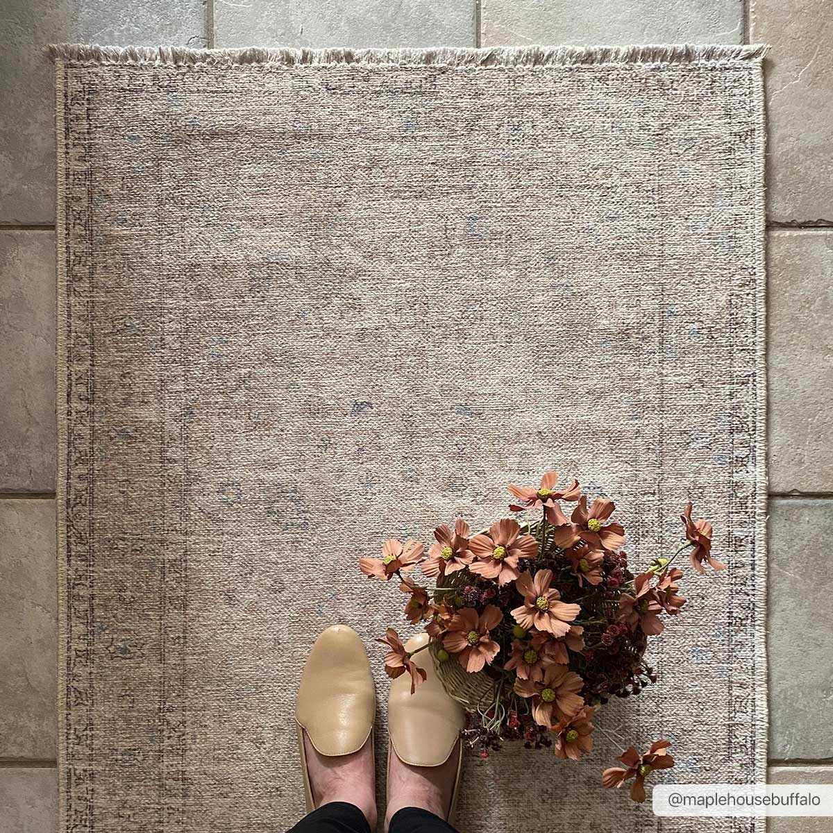 Cream Holi-2301 Washable Area Rug from PriceLows™