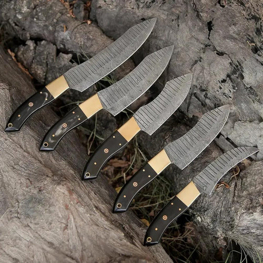 Custom Handmade Damascus Steel Kitchen Knife Set | Damascus Steel | Home Use | Home