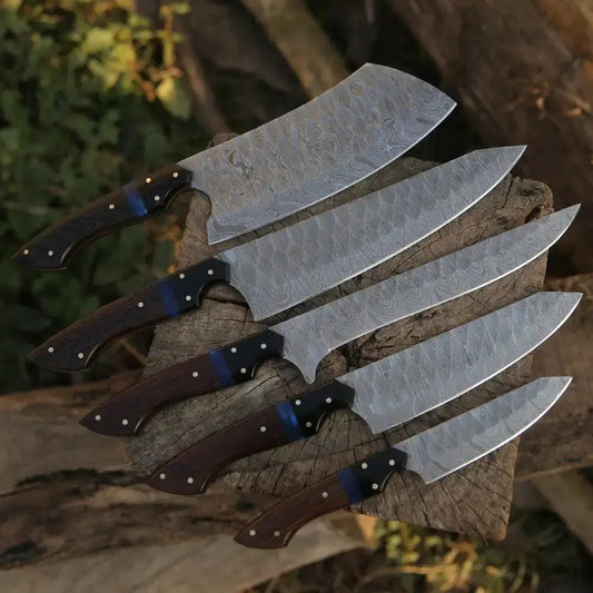 Custom Handmade Damascus Steel Knife Sets | 13 Inch | Damascus Steel | Kitchen Knives Set