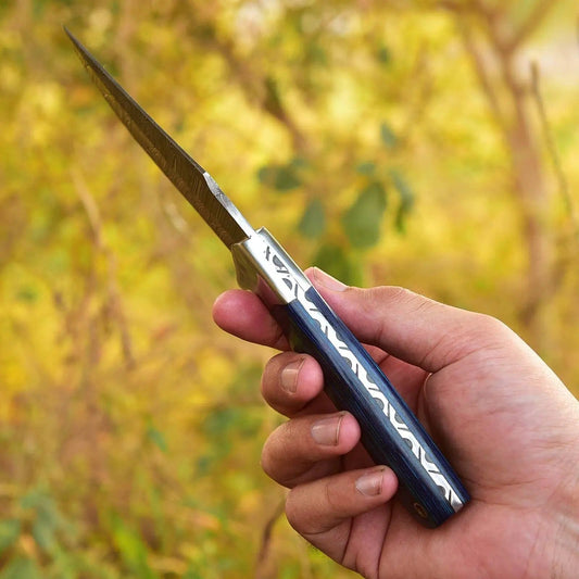 Custom Handmade Damascus Steel Skinning Blade - 4.5" | 4.5 Inch | Damascus Steel | skinning Knife