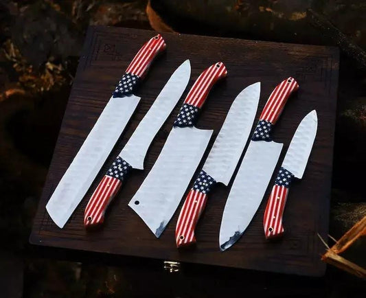 Custom Handmade j2 Steel Chef Set Of 6 pcs Kitchen Knives Set dreamcheftools | 6-Piece | Steel | Home